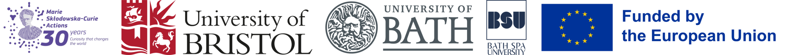 Partner logos, including University of Bristol, University of Bath, Bath Spa University and a statement that the project is funded by the European Commission